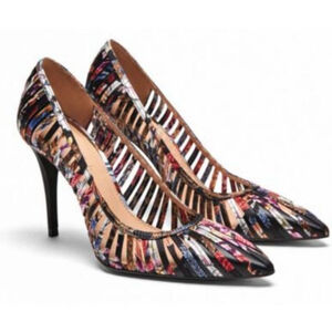 Zara Woman Floral Fabric Pointed Toe Heels Size 39